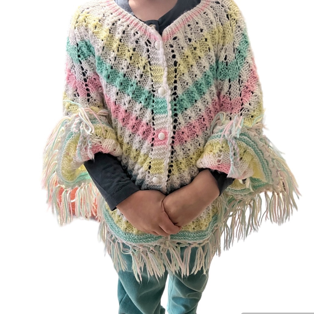 Vintage Knit Poncho 4 T